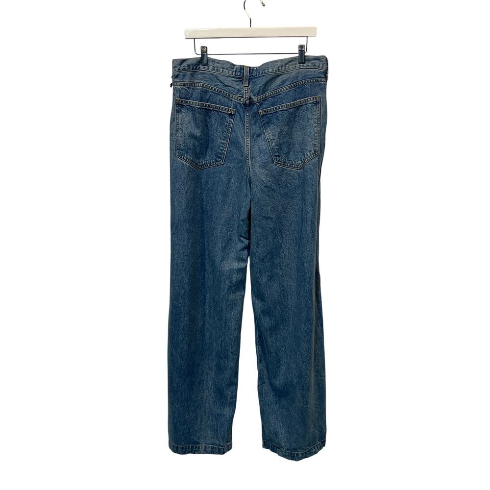 AGOLDE WOMENS 31 ELLIS TROUSER HIGH RISE ANKLE WIDE JEANS BAFFLE BLUE NEW - Picture 5 of 13